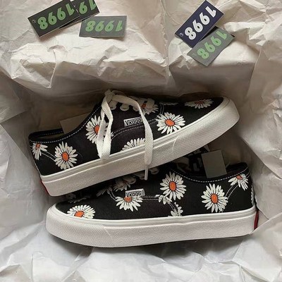 insgd权志龙帆布鞋女学生韩版女鞋2019新款平底百搭小雏菊布鞋潮