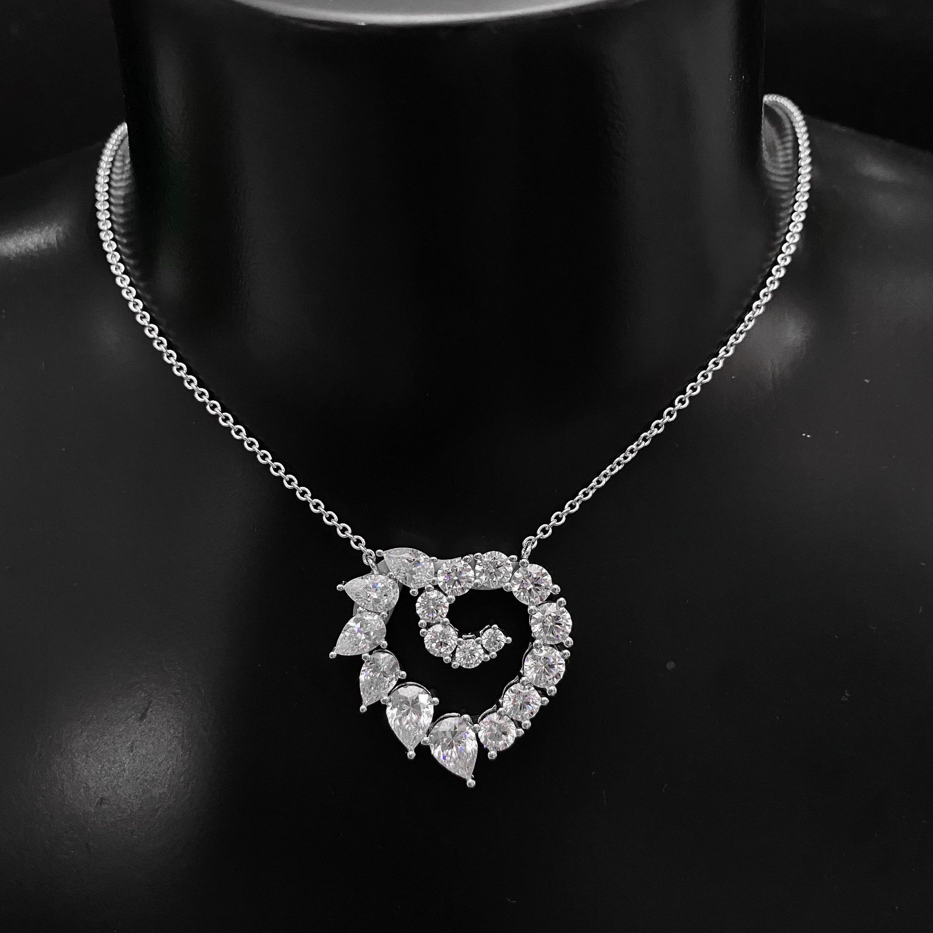 诗佩2020新款心形项链s925纯银款搭配时尚锁骨链甜美小清新首饰品