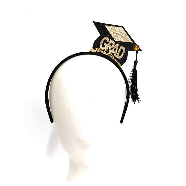 Linna Direct Sales New Graduation Hair Accessories Mini Hat Tassel Headband European and American Amazon Headdress