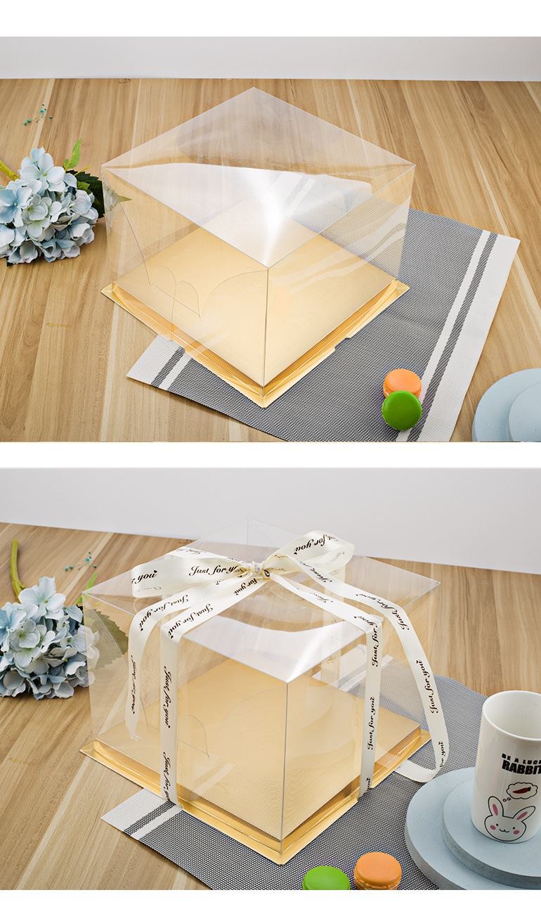 12寸生日蛋糕盒4寸6寸8寸透明蛋糕盒单双层加高网红蛋糕盒可定制