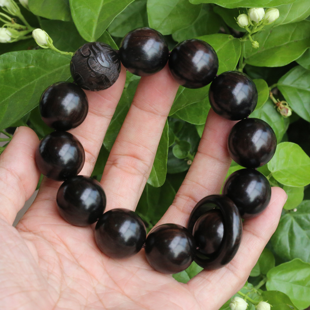 黑檀佛珠手链 佛珠批发 18mm 20mm 跑环手串 男士手链