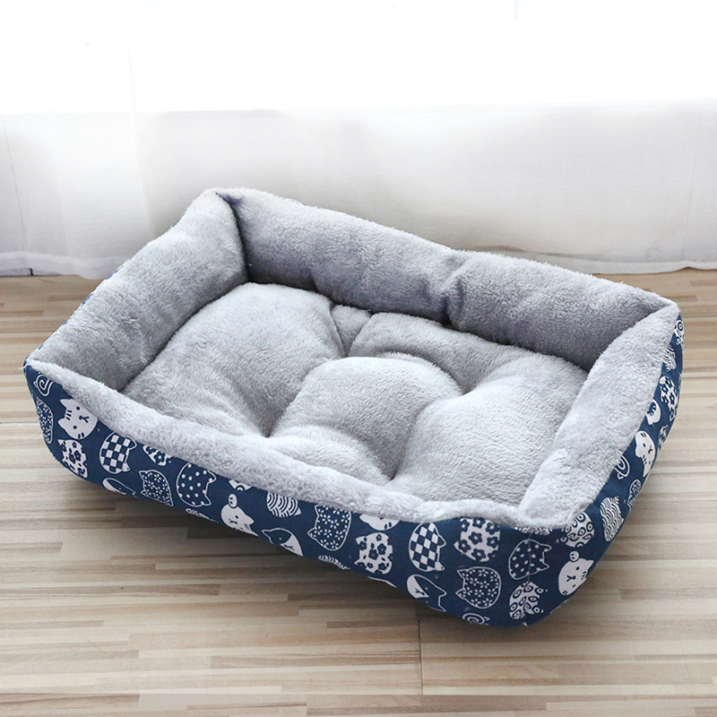 Pet Bed Rectangular Kennel Thickened Warm Mat Large Dog Golden Retriever Small Dog Nest into Cat Baby Cat Nest Wholesale