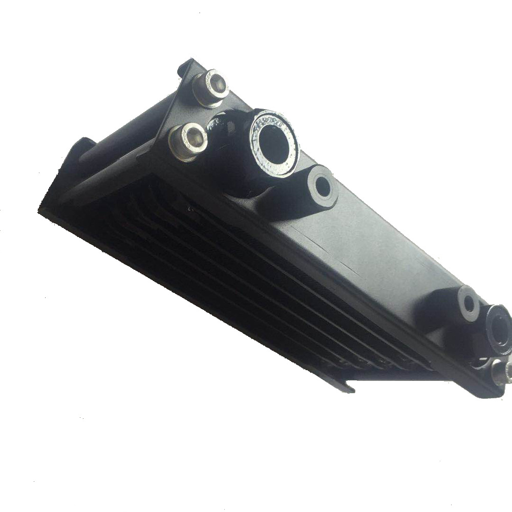 摩托车发动机改装机6层油冷器冷却器铝制大流量出口加厚散热器