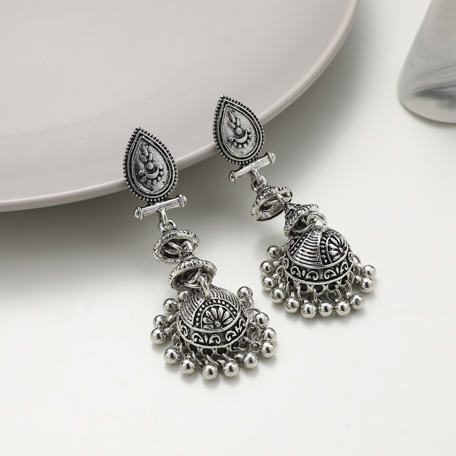 跨境欧美速卖通 长款铃铛耳环 印度异域风情民族风耳饰