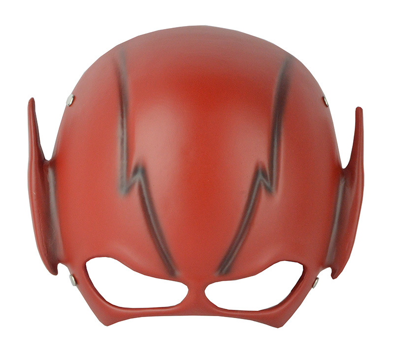 红色闪电侠面具万圣节影视角色头套圣诞舞会搞怪装扮鬼脸树脂面具