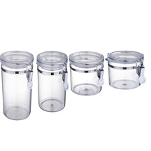 透明密封罐小型收纳盒厨房收纳罐食品储物罐塑料铁扣密封罐储物罐