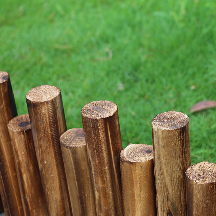 庭院户外防腐木栅栏小篱笆阳台花园花坛装饰碳化木桩圆木围栏实木