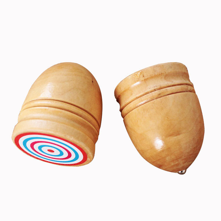 陀螺 木制8公分带鞭8090怀旧玩具柚木陀螺老人健身工艺品木制陀螺￥7