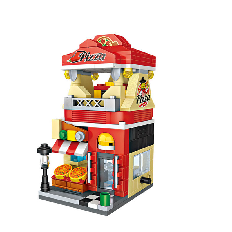 loz迷你街景拼装益智儿童脑力开发小颗粒积木拼装玩具冰淇淋店