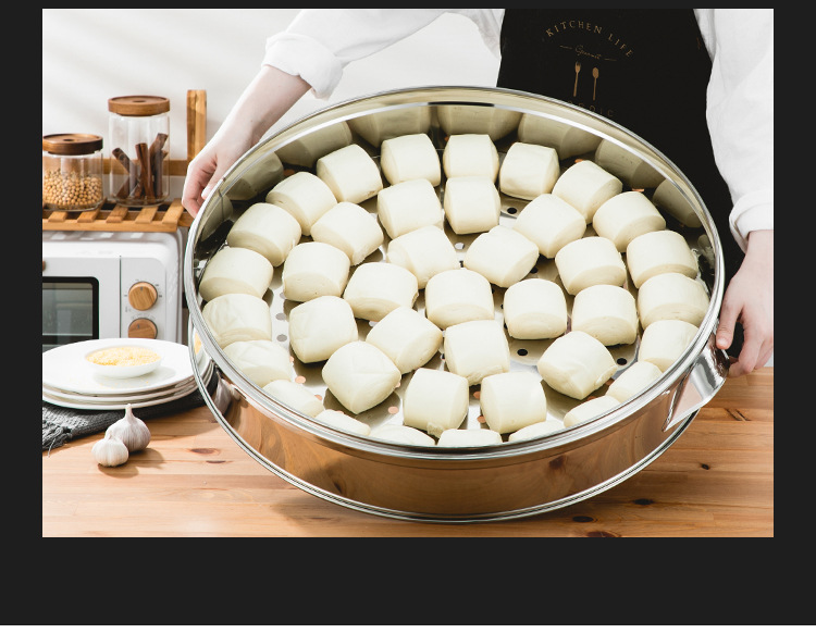 52cm不锈钢蒸笼屉蒸屉56大蒸笼烝馍60cm食堂厚40cm酒楼包子笼子