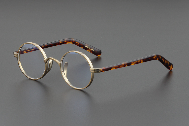 日本珍藏约翰列侬同款小圆框民国风复古眼镜超轻小脸高度数板材金