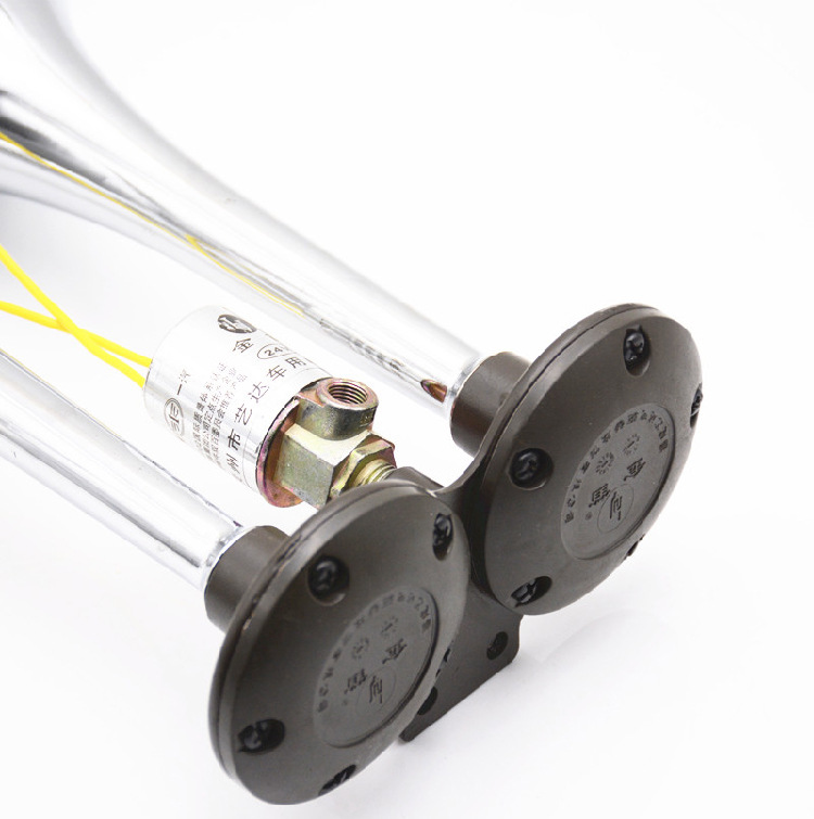 厂家直销 客车大货车改装24v通用双管气喇叭鸣笛喇叭电控气喇叭