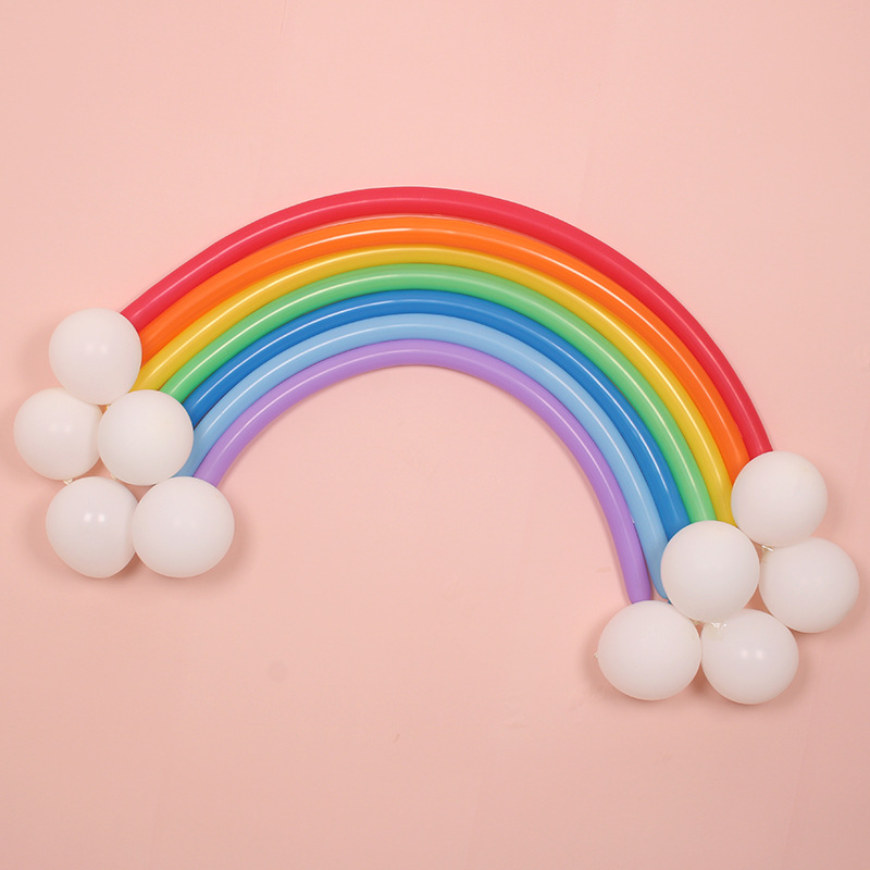 创意彩虹魔术气球长条气球场景布置婚房装饰儿童气球加厚结婚用品