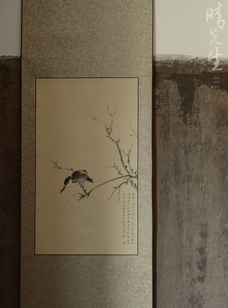 卷轴装裱国画 小品文人画水墨写意诗画 宋朝晏几道朝云信断知何处