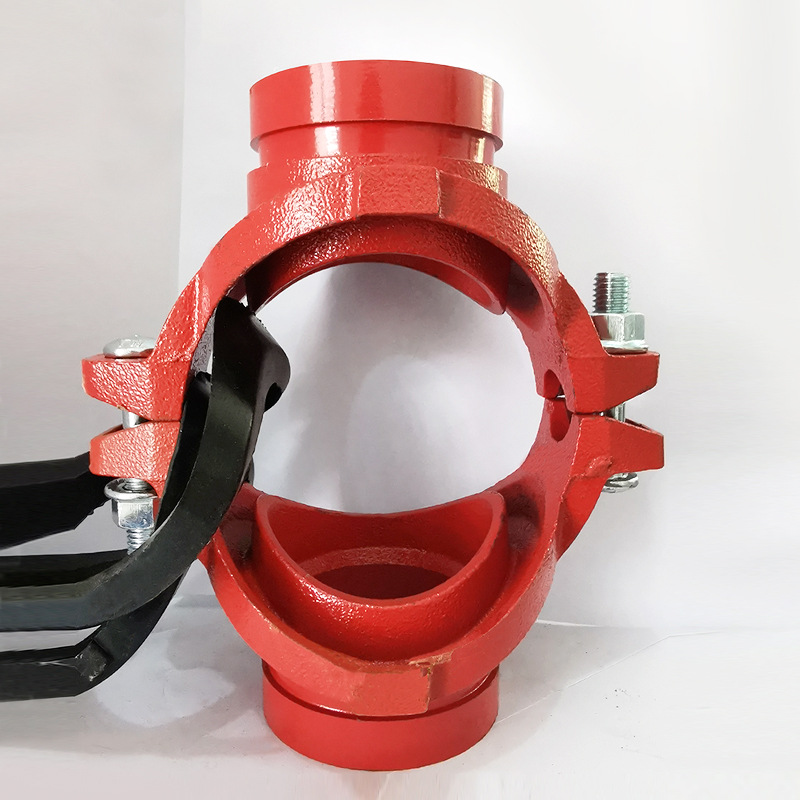 沟槽机械四通厂家货源丝接机械消防分水4通球墨铸铁机械四通批发