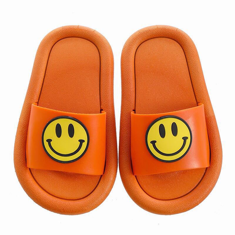 2023 Summer New Korean Style Children's Slippers Home Baby Shoes Smiley Girl's Sandals Cartoon Boy Flip-Flops