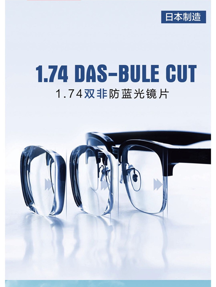 74防蓝光双非超薄镜片日本朝日光学 现货批发