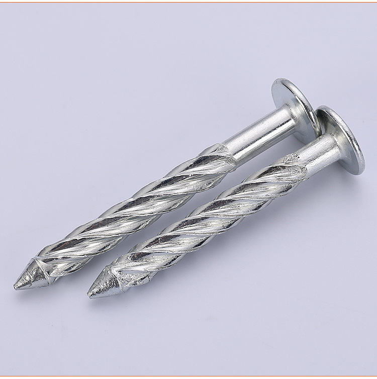 不锈钢螺纹钉镀锌圆头钉平头钢钉压爆拉爆螺丝钉麻花钉铁钉多用途