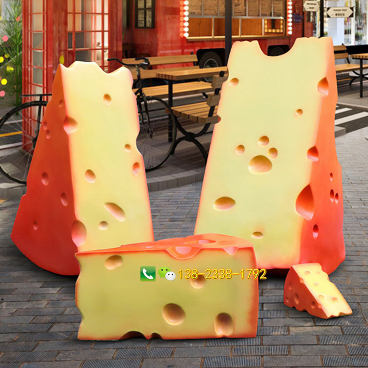 仿真玻璃钢食物造型雕塑广场创意美食道具摆件玻璃纤维奶酪定制-阿里