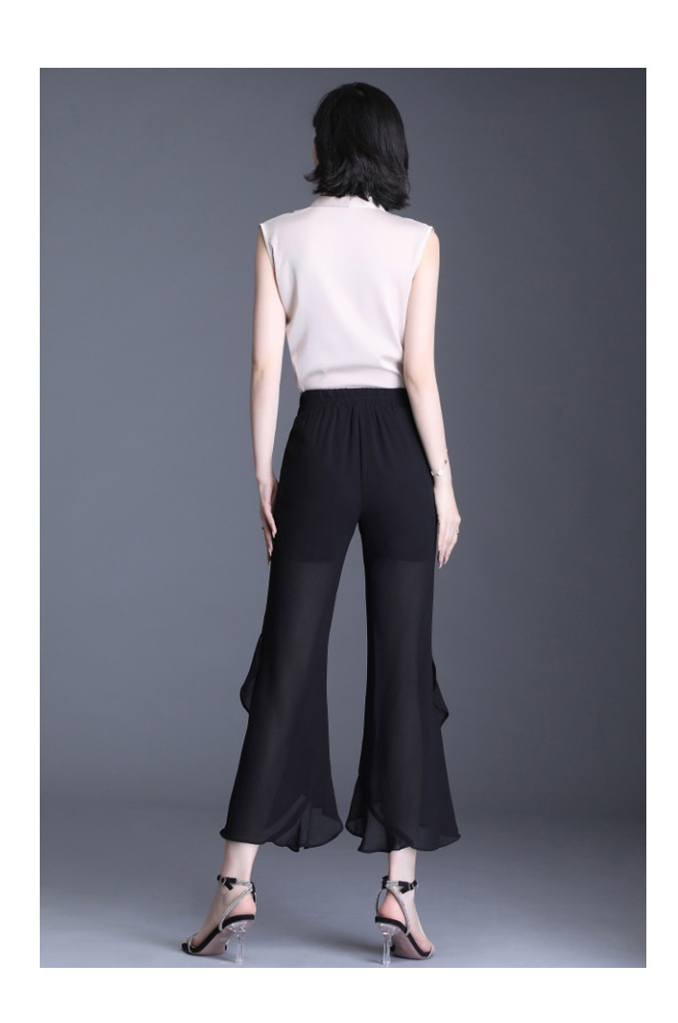 雪纺阔腿裤女夏2020新款高腰薄款甩腿裤休闲垂感微喇叭子显瘦长裤