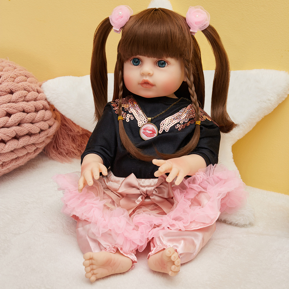 48cm 55cm重生婴儿仿真娃娃 一件代发跨境热卖货源全胶娃娃22"