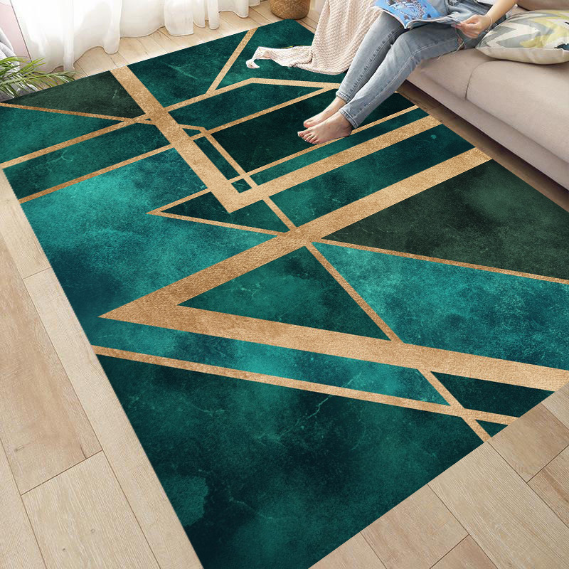 Auspicious Deer Living Room Bedroom Carpet Doormat Luxury Crystal Velvet 3D Printed Carpet Nordic Style Carpet Non-Slip Washed