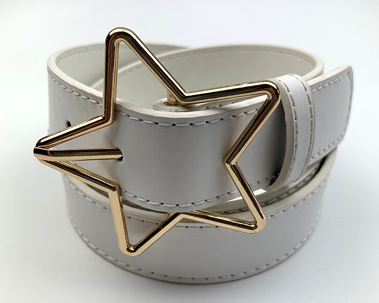 新款个性女士宽腰带创意五角星扣时尚皮带长款衬衣连衣裙装饰腰带