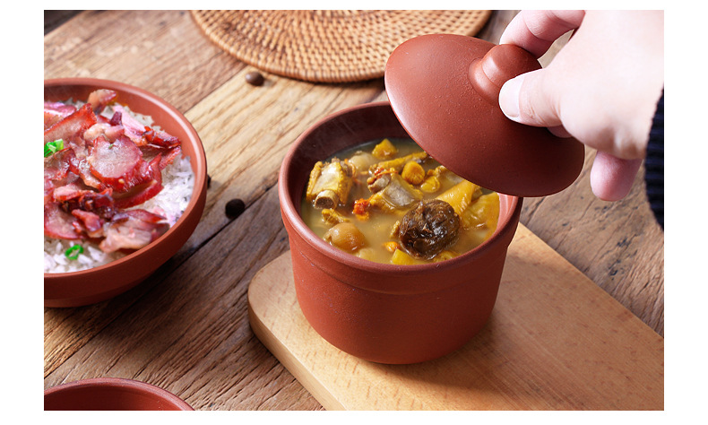 紫砂碗蒸菜碗农家蒸碗家用土钵蒸米饭钵仔碗土陶瓷碗饭碗米饭碗