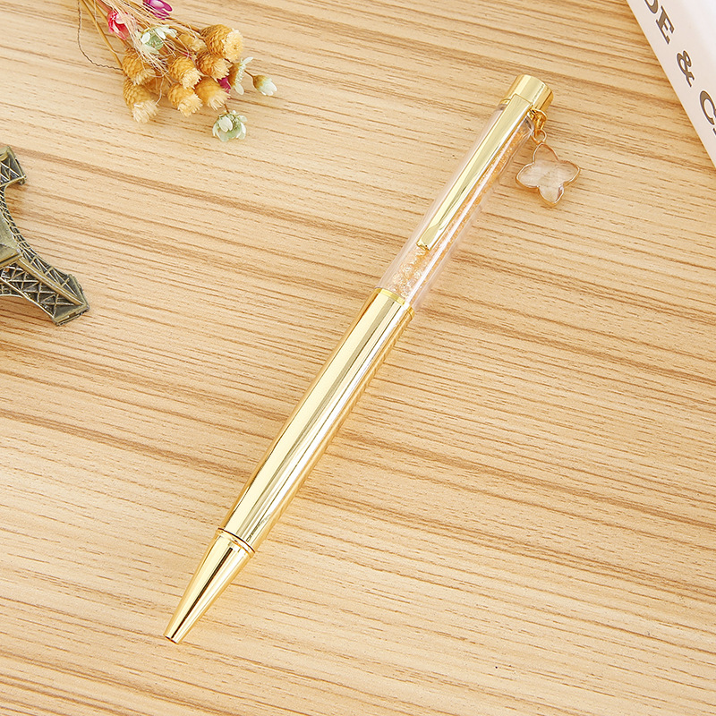 Cross-Border Hot Sale Four-Leaf Clover Pendant Crystal Pen Spot Metal Diamond Pen Advertising Gift Signature Pen