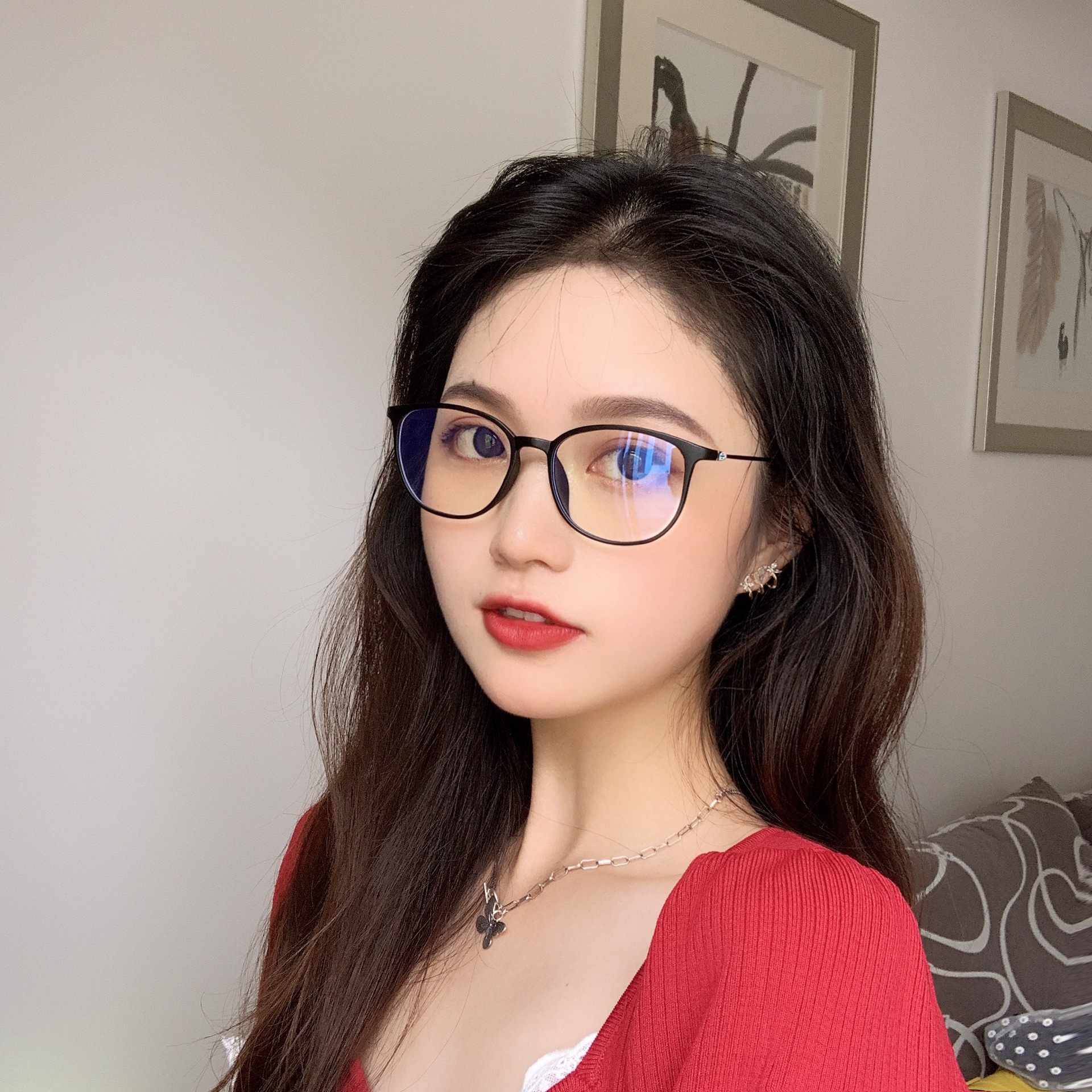 韩版轻巧tr90近视镜复古方框光学眼镜文艺近视眼镜框872 成品近视