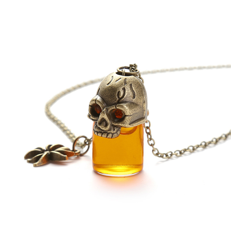 哥特式 复古 血瓶 骷髅 另类 恐怖 万圣节项链 跨境饰品 亚马逊