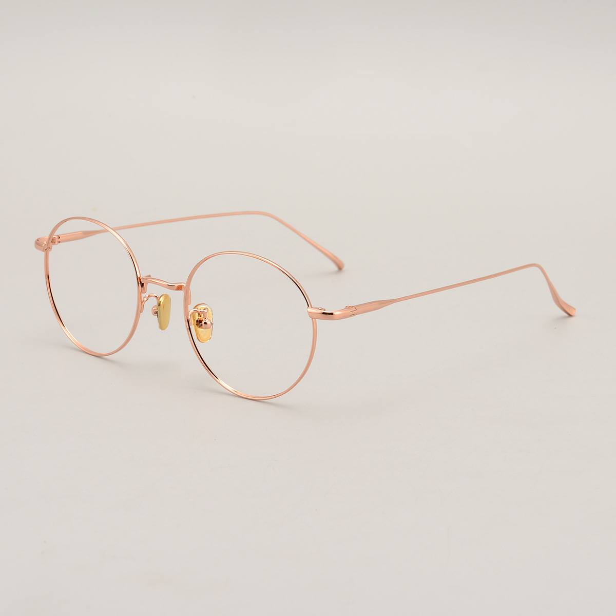 日本手工制作纯钛复古简约款金丝细边眼镜框男女通用小脸近视镜