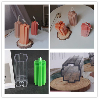 厂家批发 几何方柱蜡烛模具 十字架方柱 造型柱烛模 diy塑料蜡模