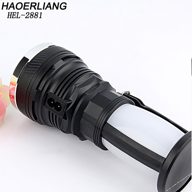 Solar Rechargeable Torch Multifunctional Strong Light Portable Lamp Led Rechargeable Emergency Light HEL-2881T