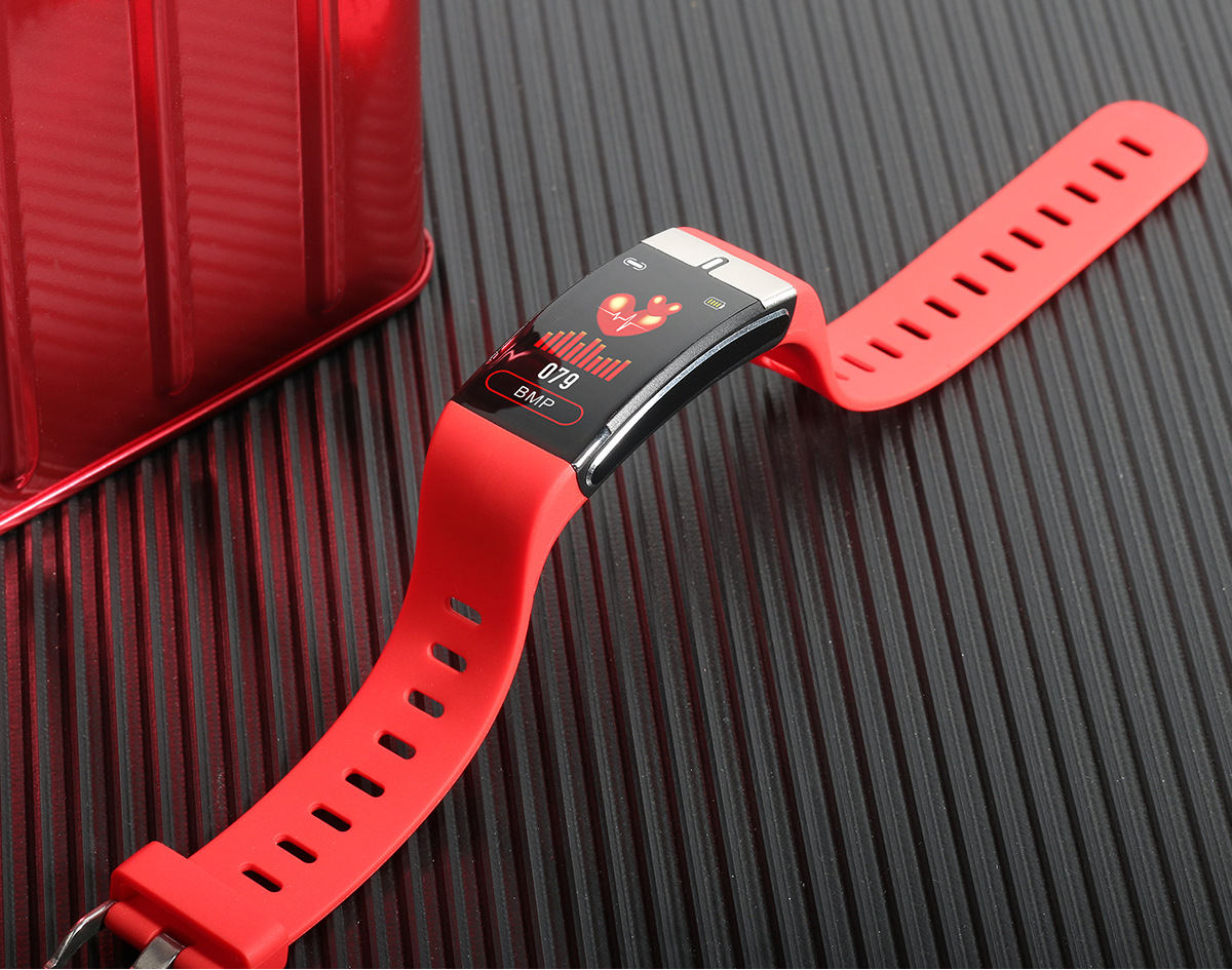 新款e66智能手环测体温心电图手环血压血氧心率计步监测防水额温