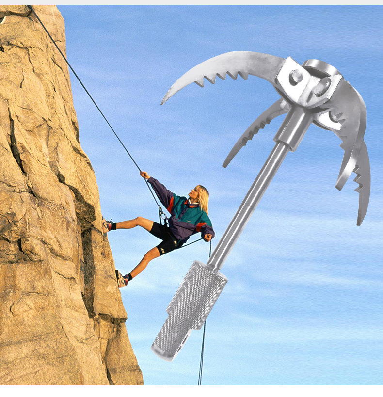户外飞虎爪野外攀岩登山钩 折叠求生救生钩 四爪 登山绳扣