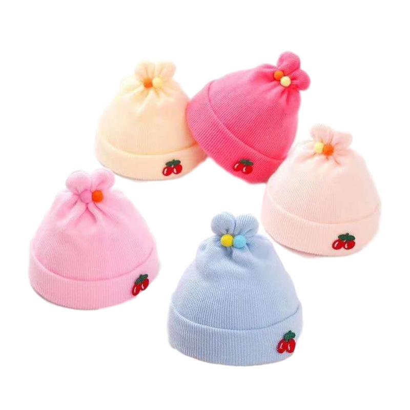 baby knit hat 2022 children‘s hat autumn and winter warm cashmere sleeve cap cute beanie woolen cap wholesale