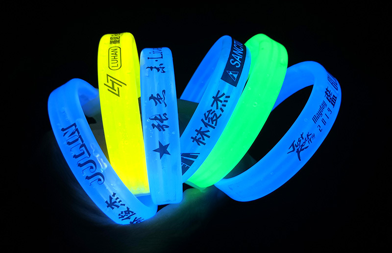 液体荧光手环 演唱会夜跑led发光夜光三联荧光手镯手环定制logo