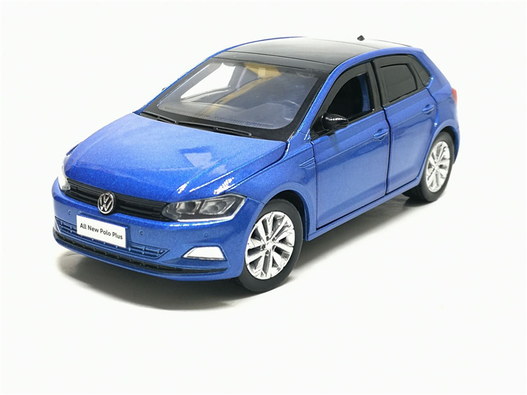 jkm1/32大众polo轿车六开转向避震合金车模声光仿真汽车模型玩具