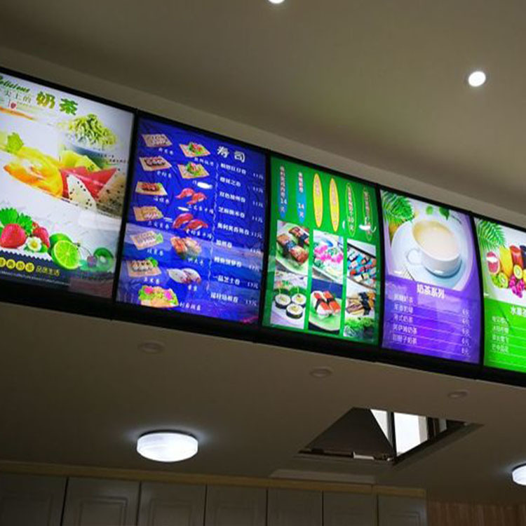 厂家直销高清写真喷绘灯片uv喷绘定制弧形点餐灯箱 超薄灯箱定制