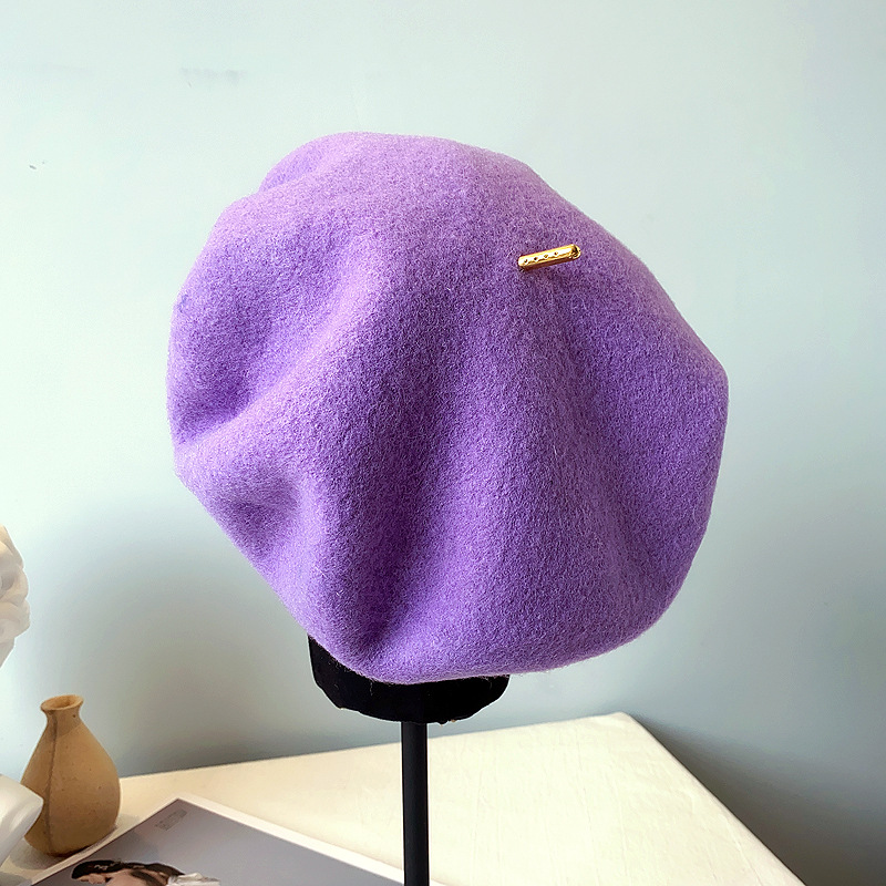 2020秋冬日系石原款纯羊毛贝雷帽子女气质画家帽百搭八角帽时装帽
