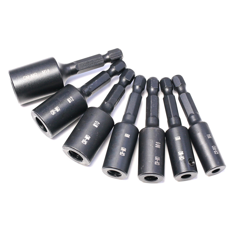 1/4气动丝锥攻牙夹头套筒头风批丝攻风板套筒头六角柄电动套筒头