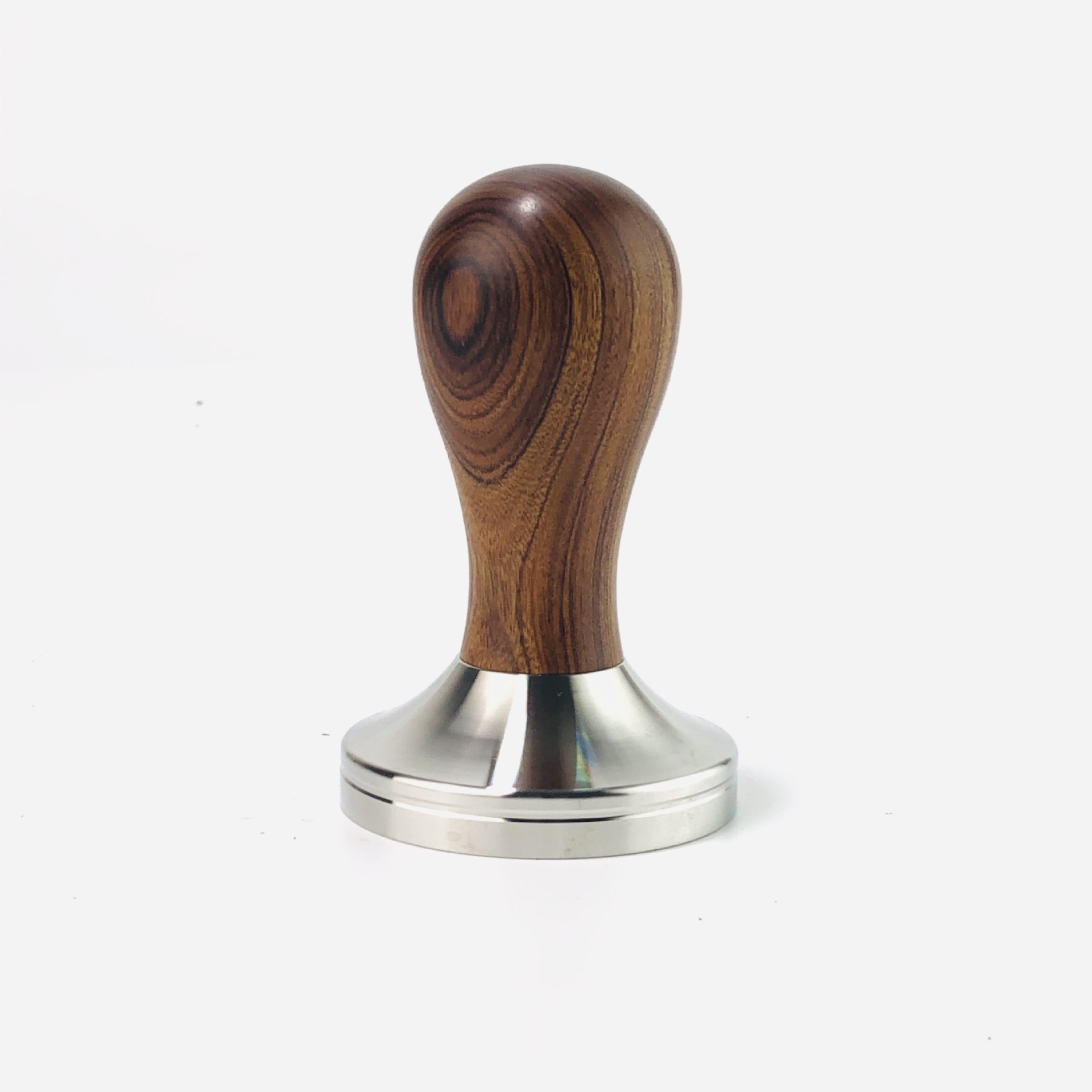 不锈钢木柄压粉器 咖啡压粉锤 不锈钢定量平粉器 黑酸枝 红酸枝51