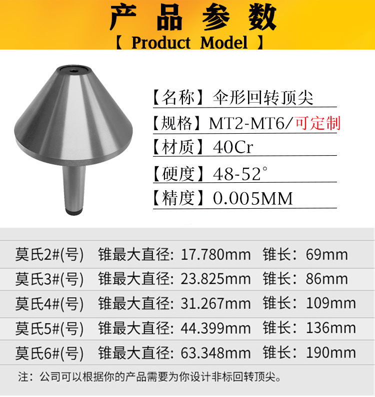 厂家直销莫氏mt3号4号5号6号车床蘑菇头大头活络顶针 伞形顶尖