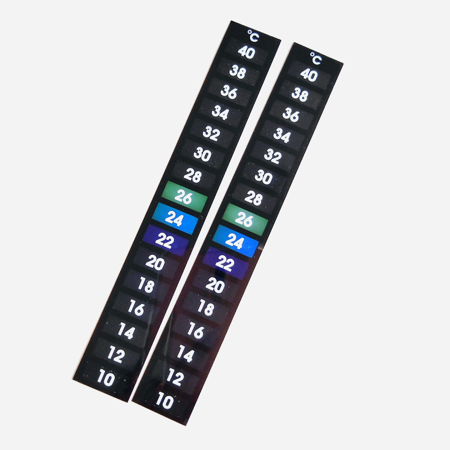 现货条形鱼缸温度计贴片10-40℃液晶测温贴水族鱼缸温度计