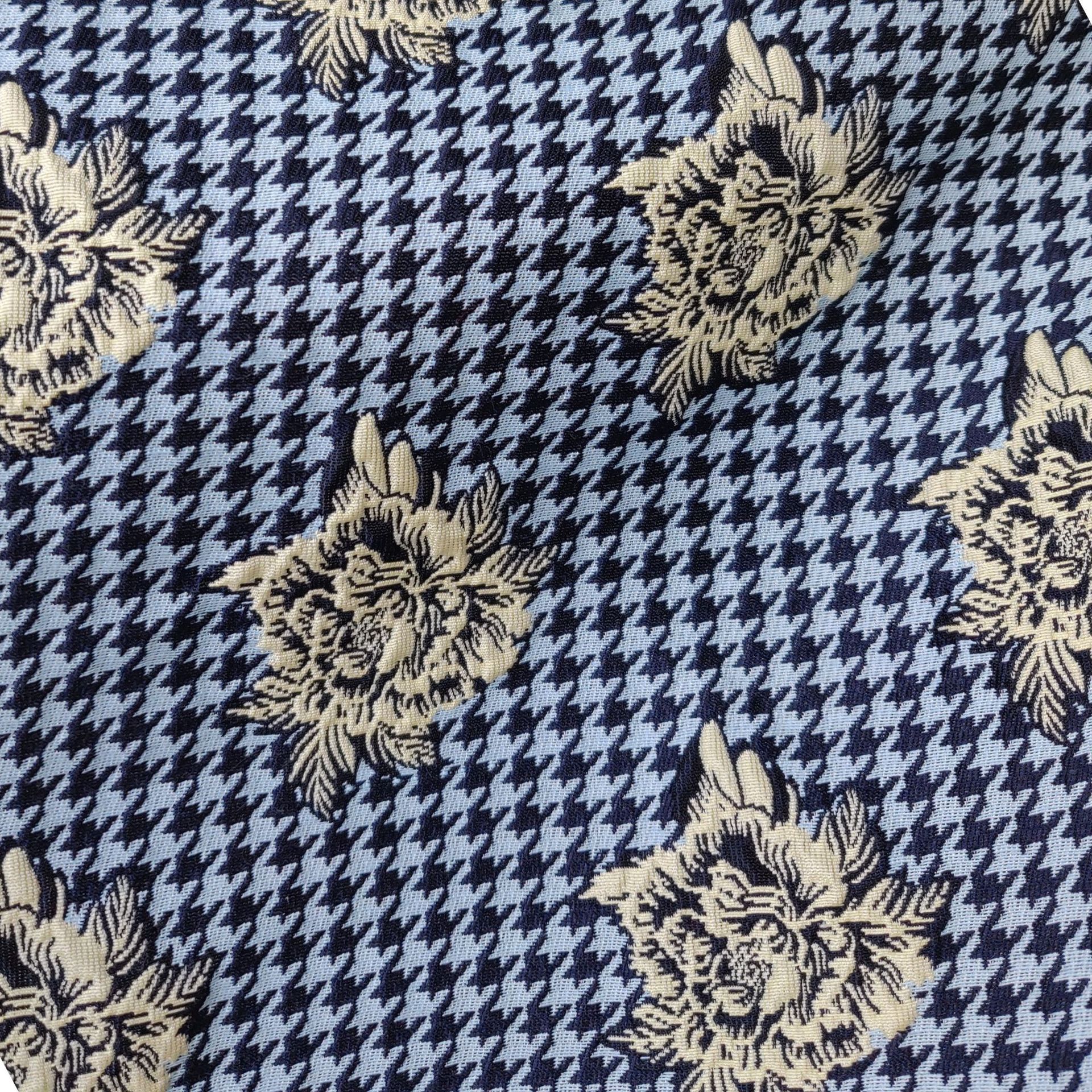 现货高经密色织裙装时装千鸟格子提花服装面料