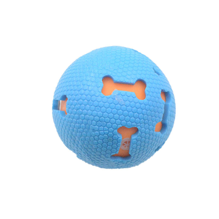 New Pet Toy 7.5cm Hollow Bone Vocal Ball Bite-Resistant TPR Dog Toy Elastic Ball Factory Direct Supply