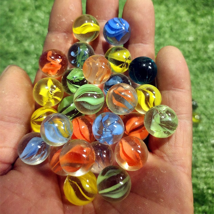 批发游戏弹珠14mm25mm弹珠机用玻璃球16mm鱼缸装饰彩色玻璃珠