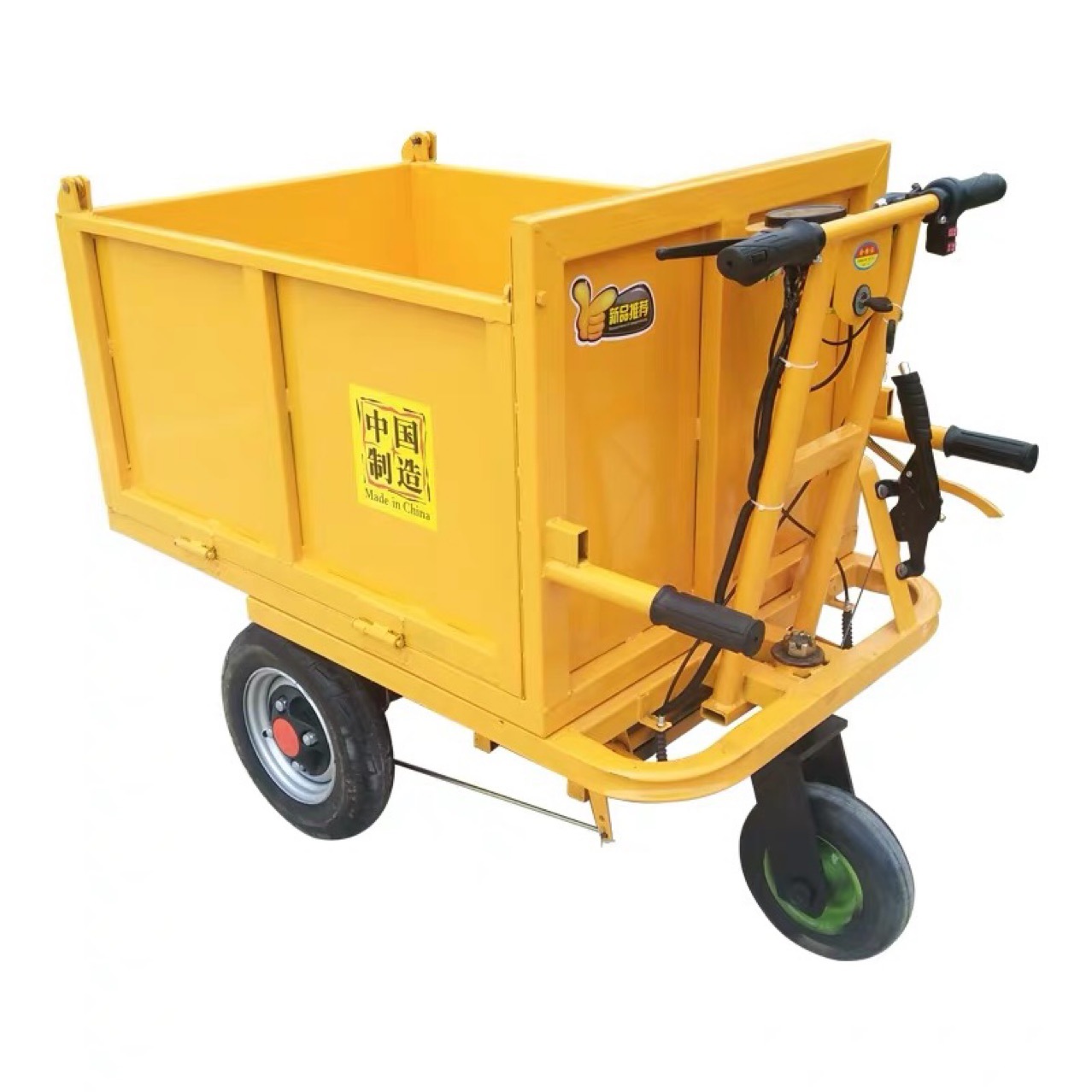 建筑工地电动手推车三轮车搬运灰斗车平板拉砖车农用自卸翻斗车