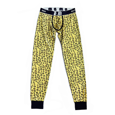 d.m男秋裤 低腰性感潮男打底裤 薄塑身涤纶豹纹保暖裤 线裤衬裤